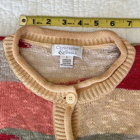 Cotton Blend Women’s Sweater Top Cardigan Large Southwestern Patchwork Colorful - Picture 8 of 16